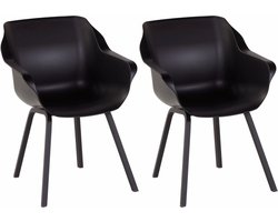 Hartman Sophie armchair tuinstoel met armleuning - Zwart - set van 2 - zwart element onderstel