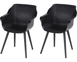 Hartman Sophie armchair tuinstoel met armleuning - Zwart - set van 2 - zwart studio onderstel