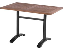 Hartman Sophie Bistro Klaptafel Rechthoek - L110xB70xH74 Cm - Natural Teak - Zwart Onderstel