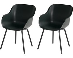 Hartman Sophie elegance tuinstoel - Donkergroen - set van 2 - zwart rondo onderstel