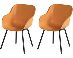 Hartman Sophie elegance tuinstoel - Oranje - set van 2 - zwart rondo onderstel