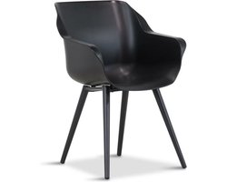Hartman Sophie Studio dining armstoel - Carbon Black- Alu poot