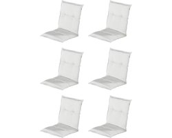 Hartman - Tuinkussen - Lage Rug - Lichtgrijs - 100x50cm - Standenstoel - 6 stuks - Universeel