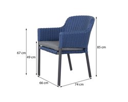 Hartman Tuinstoel Cairo - Blauw - Stapelbaar