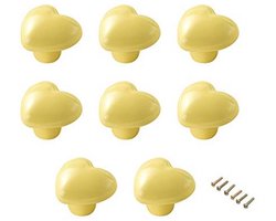 Hartvormige keramische kastgrepen - Geel - 8 stuks voor keuken en kinder kamers