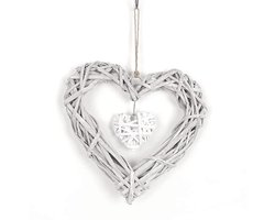 Hartvormige Rotan Krans - Decoratie voor Binnen en Buiten - 1 stuk - Natuurlijk Materiaal