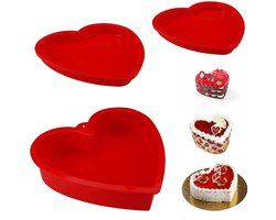 Hartvormige siliconen bakvormen - set van 3 - voedselveilig - veelzijdig