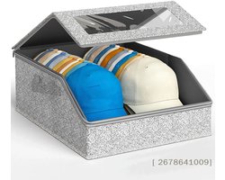 Hat Storage Box met Transparant Venster – Opvouwbare Petten Organizer voor Baseball Caps & Accessoires
