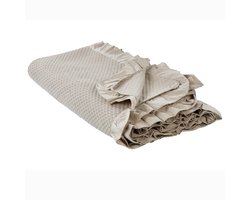 HATTON - Sprei - Taupe - 220 x 200 cm - Katoen