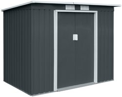Hattoro P100 Tuinhuis - 213x130x173cm 3,6m³ Lessenaarsdak - Donkergrijs Anthraciet