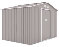 Hattoro S200 Tuinhuis - 277x191x192cm Zadeldak 7,3m³ - Lichtgrijs