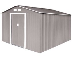 Hattoro S300 Tuinhuis - 277x319x192cm 12,5m³ Zadeldak - Lichtgrijs