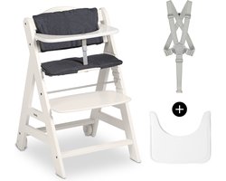Hauck Beta+ kinderstoelset - FSC®-gecertificeerd – Hout - inclusief wielen en houten tafel - White
