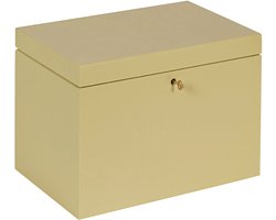 HAUDT® Afsluitbare kist BAS pistache - 30 x 20 x 23 cm - houten kist met slot - incl. koperen sleutel - bewaarkist