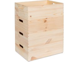 HAUDT® combinatie - 4x KIM Midi - stapelkisten 40 x 30 x 13 cm - naturel - kisten - opslag