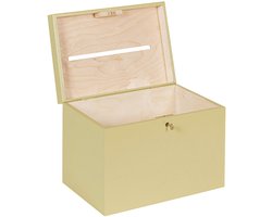 HAUDT® Enveloppenkist met slot BAS Pistache - 30 x 20 x 23 cm - houten kist met slot - incl. koperen sleutel - groene opbergkist