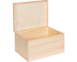 HAUDT® Houten cadeau kist EVA Maxi- 40 x 30 x 23 cm - opbergkist - kerstpakket kist