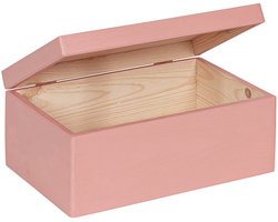 HAUDT® houten kistje EVA mini FRAMBOOS - met klepdeksel - 30 x 20 x 13 cm - roze