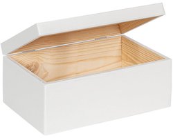 HAUDT® houten kistje EVA mini KOKOS - met klepdeksel - 30 x 20 x 13 cm - wit