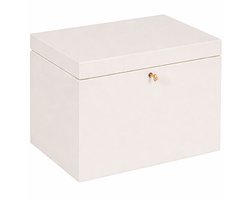 HAUDT® Kistje met slot BAS Kokos wit - 29 x 20 x 21 cm - houten kist met slot - incl. koperen sleutel - witte opbergkist
