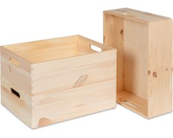 HAUDT® set 3x KIM Midi stapelkisten 40 x 30 x 13 cm - naturel - kisten - opslag