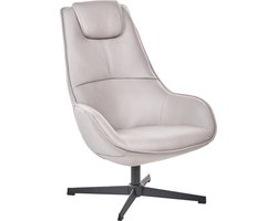 HAUGE - Draaifauteuil - Lichtgrijs - Polyester