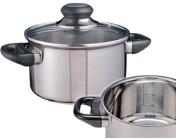 Haushalt 21303 - kookpan - RVS - 16cm met glazen deksel