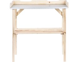 Haushalt Tuinwerktafel - 82 x 38 x 78 cm - Oppottafel - Houtkleur