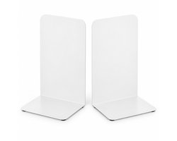 Hauskraft - Boekensteun Set - 2 Metalen Boekensteunen - 19,5 cm - Wit