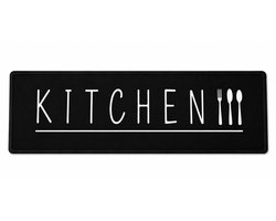 Hauskraft Keukenloper Kitchen - Zwart - 80x200 cm - Vloerkleden - Keuken Tapijt - Keukenmat - Loper Tapijt - Loper Vloerkleed