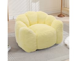 HAUSS SPOLE Fauteuil - Lotusvormig Compact Design - Zachte Velvet Bekleding - Voor Woonkamer En Slaapkamer - Geel