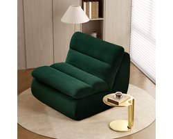 HAUSS SPOLE Fauteuil Lounge Stoel– Ergonomisch Comfort – Luie Bank - stoel voor volwassenen - traagschuimstoel voor thuis, appartement, gaminglocatie, woonkamer, slaapkamer en kantoor – Ergonomisch ontwerp - Cordstof – Groente