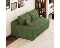 HAUSS SPOLE Hoekbank - Modulaire 2-Zits Bank Met Chaise Longue Links - Ruimtebesparend Voor Woonkamer En Slaapkamer - Groen