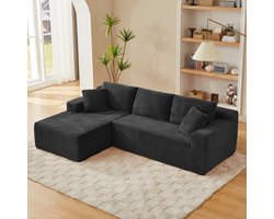 HAUSS SPOLE Hoekbank - Modulaire Wolkenbank - L-Vorm Met Flexibele Opstelling - Voor Woonkamer En Appartement - Schuim Zwart