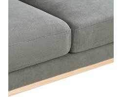 HAUSS SPOLE Loveseat - 2 Zitsbank Met Usb Aansluiting - Waterafstotende Stof Met Knopen Rugkussen - Voor Woonkamer Slaapkamer Kantoor - Hout Stof Donkergrijs