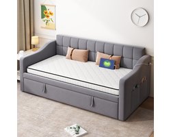 HAUSS SPOLE Pocketvering Matras 90x200 cm - H3 Stevig Met Ergonomische Drukontlasting Voor Rug En Gewrichten - Stof Metaal - Wit