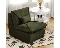 HAUSS SPOLE Relaxstoel-Extra Dikke Zitting Voor Comfort - Stoel zonder armleuningen - Gigantische zitzakstoel - comfortabele enkele luie bank - Woonkamer & Slaapkamer - Chenillestof-Groen