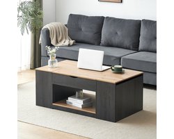 HAUSS SPOLE Salontafels - Verstelbare Salontafel Met 3 Lade En Open Opbergruimte - 109,5x59,7x43 cm - MDF - Grijs