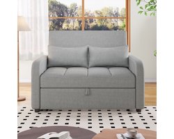 HAUSS SPOLE Slaapbank - Slaapstoel Met Verstelbare Rugleuning - Uitklapbaar 2 Persoons Met Slaapfunctie - Relaxfauteuil Voor Tienerkamer Of Woonkamer - Schuim - Grijs