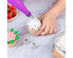 HAUSS SPOLE Spuitzakken-40 Delige Taartdecoratie Set-Voor Bakken En Versieren-Perfect Voor Beginners En Professionals-2L-Siliconen-Paars