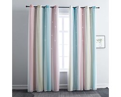 HAUSS SPOLE Verduisterende Gordijnen – Dubbel Laag Design Met Voile Voor Privacy En UV-Bescherming – Voor Woonkamer Of Slaapkamer – 132x160cm – Polyester – Rozegroen