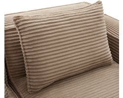 HAUSS SPOLE Zitbank - Modulaire 2-Zits Bank - Met Bekerhouders En Zijvakken - Voor Woonkamer, Balkon En Thuiswerkplek - Corduroy Khaki