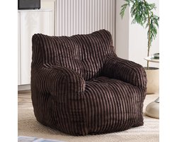 HAUSS SPOLE Zitzak - Zacht Gestoffeerde Loungestoel - Comfortabele Zitplek Voor Woonkamer En Slaapkamer - Cord Gestoffeerd - Bruin