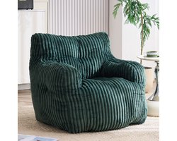 HAUSS SPOLE Zitzak - Zacht Gevoerd Loungemodel - Comfortabele Zitstoel Voor Woonkamer En Slaapkamer - Cord Bekleding - Groen