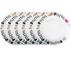 Haute Cuisine Pastabord - Ø 21 x H4,5 cm - Set-6 - Keramiek