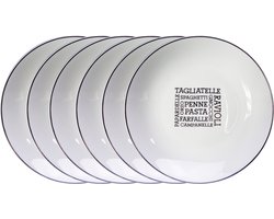 Haute Cuisine Pastabord - Ø 21 x H4,5 cm - Set-6 - Keramiek