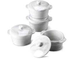 Haute Ovenschaal 4 stuks Marmer - Marmer, Ronde schaal en 290ML - Voor Woonkamer, Slaapkamer en Hal