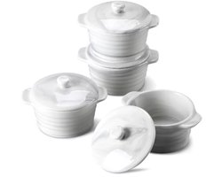 Haute Ovenschaal – Ronde schaal – 4 stuks – 290ML – Marmer Look – Lasagne – Braadslede