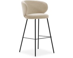Havel - Set van 2 barkrukken van stof en metaal, H65cm