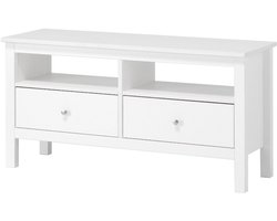 Havuun Vesa TV-meubel - grenen - 110 cm breed - 2 lades & open vak - wit - Scandinavisch design
